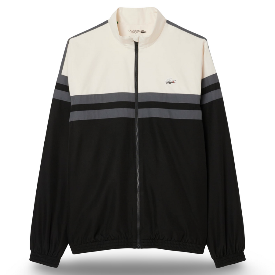 LACOSTE REGULAR FIT LANDSCAPE CROCODILE TRACKSUIT- Men’s- BLACK/WHITE BEIGE