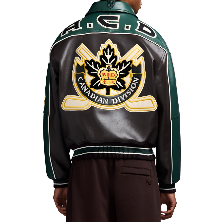 AVIREX CANADIAN DIVISION LEATHER JACKET Men’s -ESPRESSO