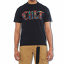 Cult of Individuality SHORT SLEEVE CREW NECK TEE STAINED GLASS  260 GRAMS Men’s -BLACK