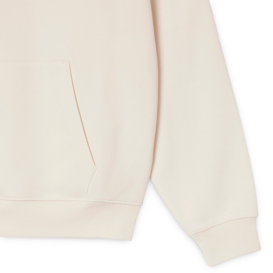 LACOSTE LOOSE FIT PARIS HOODIE FLEECE -Men’s-BEIGE /WHITE