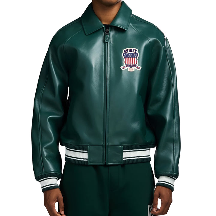 AVIREX   ICON  LEATHER JACKET Men’s -HUNTER /CHASSEAUR