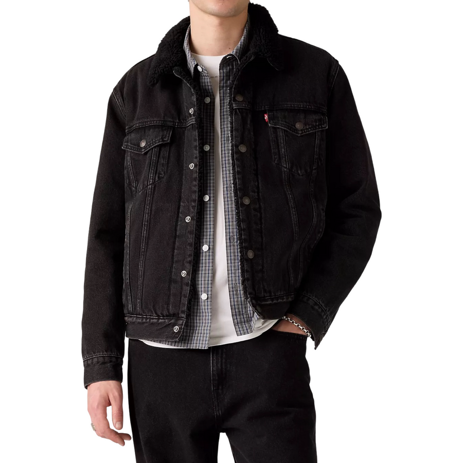 Levis Strauss & Co SHERPA TRUCKER JACKET Men’s - FADED BLACK
