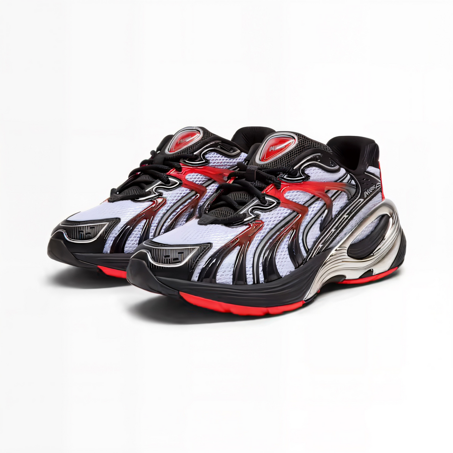 PUMA  INVERSE  TECHX Men’s -WHITE -PUMA BLACK -RED