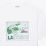 LACOSTE PRINTED COTTON CREW NECK T-SHIRT Men’s -WHITE-001