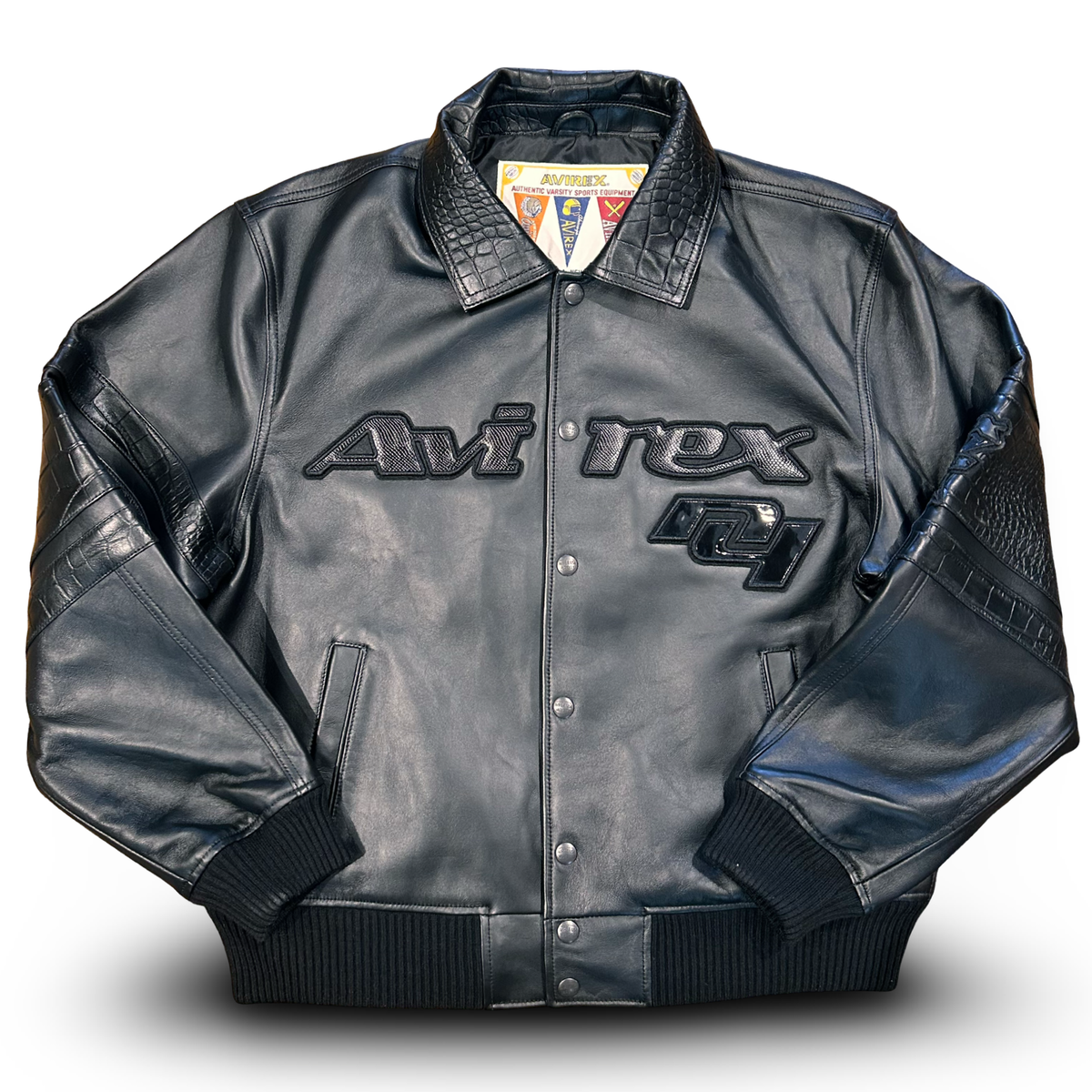 AVIREX ALL STAR HOCKEY LEATHER JACKET Men's -JET BLACK – Moesports