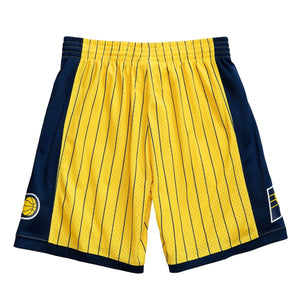 MITCHELL & NESS - NBA  SWINGMAN -SHORTS - PACERS - 99 - MENS -YELLOW NAVY BLUE