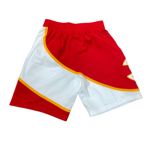 MITCHELL & NESS - NBA SWINGMAN -SHORTS HAWKS 86 -  MENS -RED YELLOW