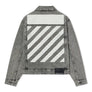 L/AB C/O OFF WHITE ZIP TRUCKER DENIM JACKET  MEN’S / SMOKE FADE
