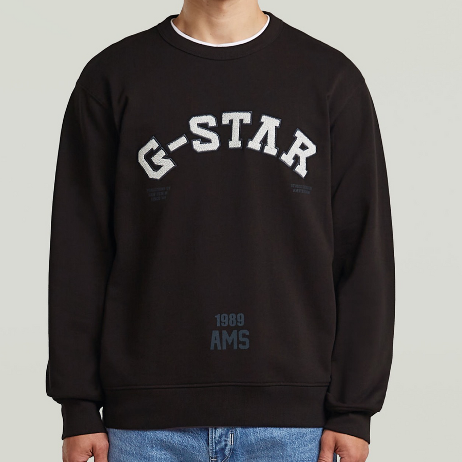 G-Star RAW APPLIQUÉ R SWEATER / Men’ -DK BLACK