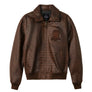 AVIREX LIMITED EDITION CROC ICON LEATHER JACKET Men’s ESPRESSO  BROWN