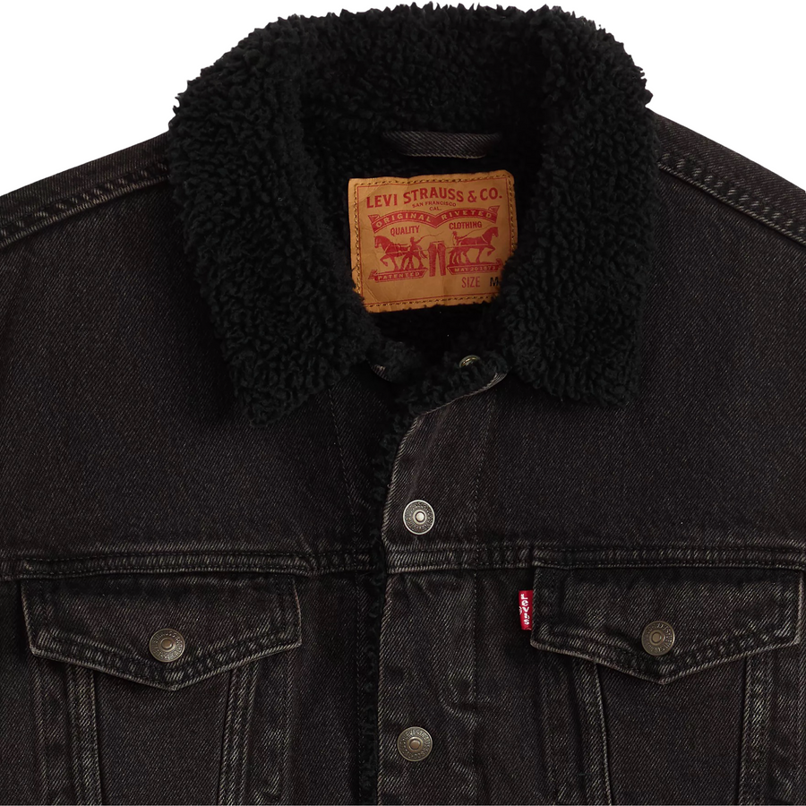 Levis Strauss & Co SHERPA TRUCKER JACKET Men’s - FADED BLACK