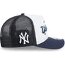 NEW ERA 950 A-FRAME PRE-CURVED CHENILLE LOGO TRUCKER HAT NEW YORK YANKEES-NAVY/WHITE