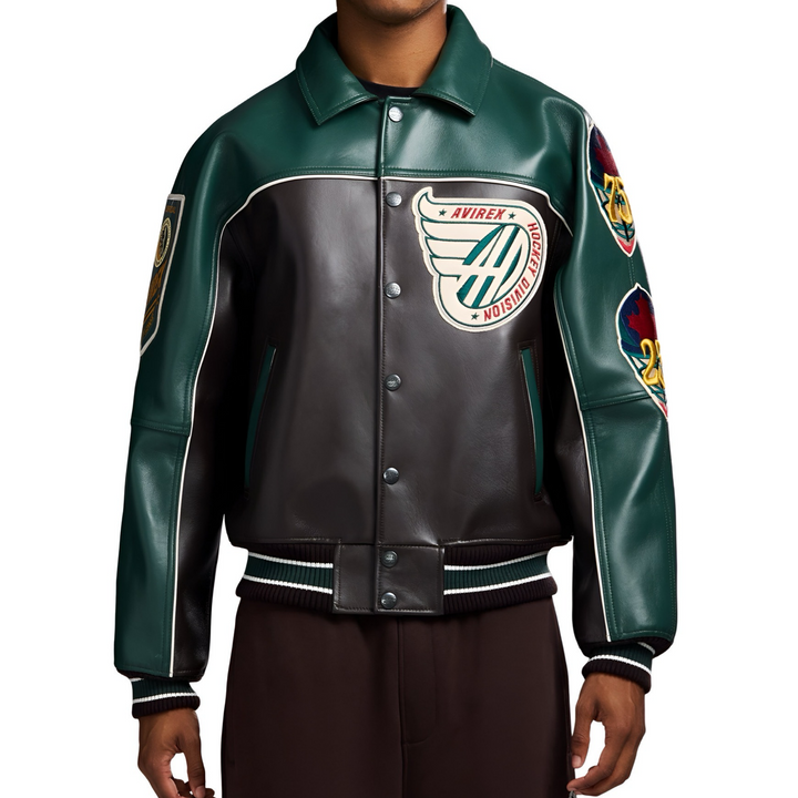 AVIREX CANADIAN DIVISION LEATHER JACKET Men’s -ESPRESSO