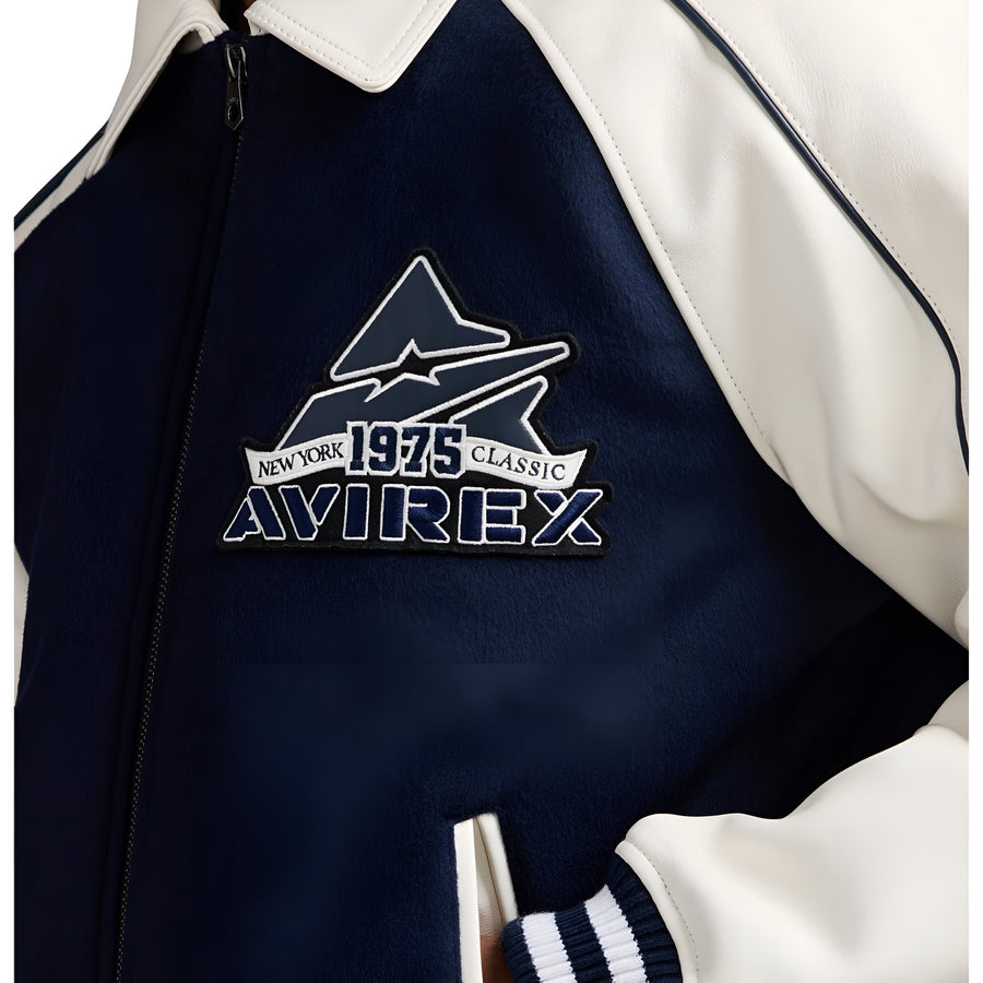 Avirex Classic Wool Leather Varsity Jacket Men’s -NAVY BLAZER/MARINE