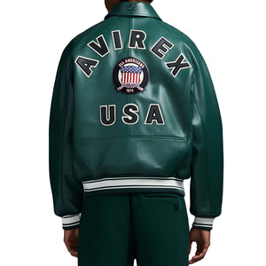 AVIREX   ICON  LEATHER JACKET Men’s -HUNTER /CHASSEAUR