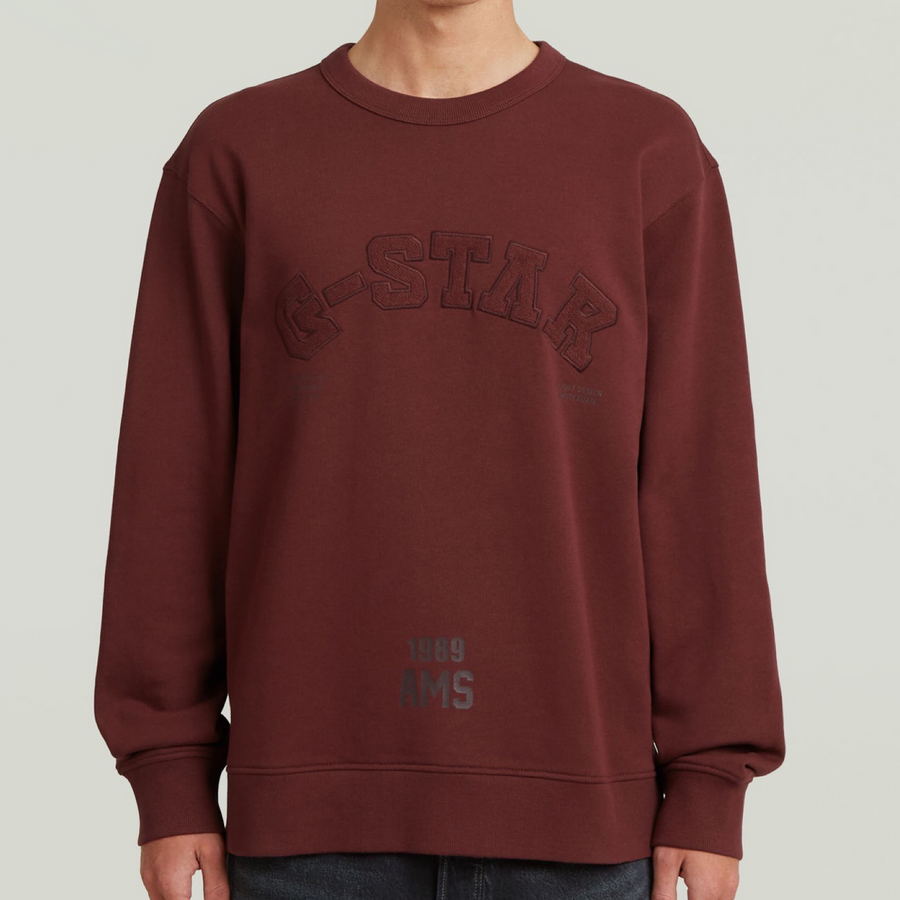 G-Star RAW APPLIQUÉ R SWEATER / Men’ -PORT RED