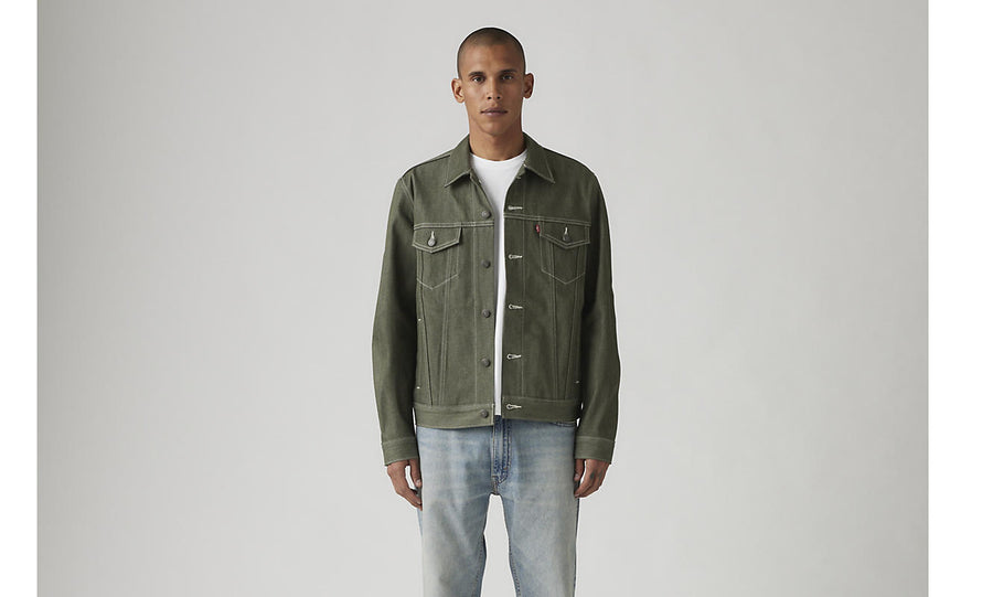 Levis Strauss & Co TRUCKER JACKET HARD DENIM Men’s -GREEN