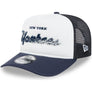 NEW ERA 950 A-FRAME PRE-CURVED CHENILLE LOGO TRUCKER HAT NEW YORK YANKEES-NAVY/WHITE