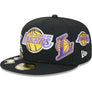 NEW ERA 5950 CUSTOM FITTED-MULTI-LOGO LA LAKERS / PURPLE YELLOW