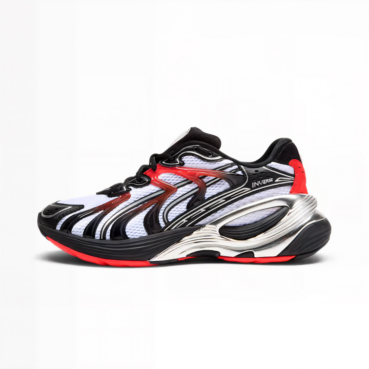 PUMA  INVERSE  TECHX Men’s -WHITE -PUMA BLACK -RED
