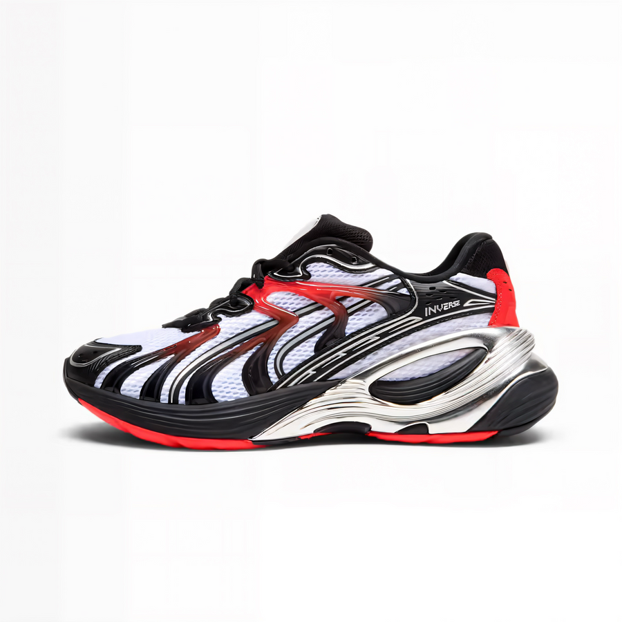 PUMA  INVERSE  TECHX Men’s -WHITE -PUMA BLACK -RED
