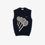 LACOSTE - 3 RACKETS COTTON SWEATER VEST Men’s - NAVY BLUE -BEIGE