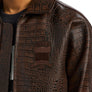 AVIREX LIMITED EDITION CROC ICON LEATHER JACKET Men’s ESPRESSO  BROWN