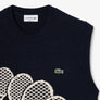 LACOSTE - 3 RACKETS COTTON SWEATER VEST Men’s - NAVY BLUE -BEIGE