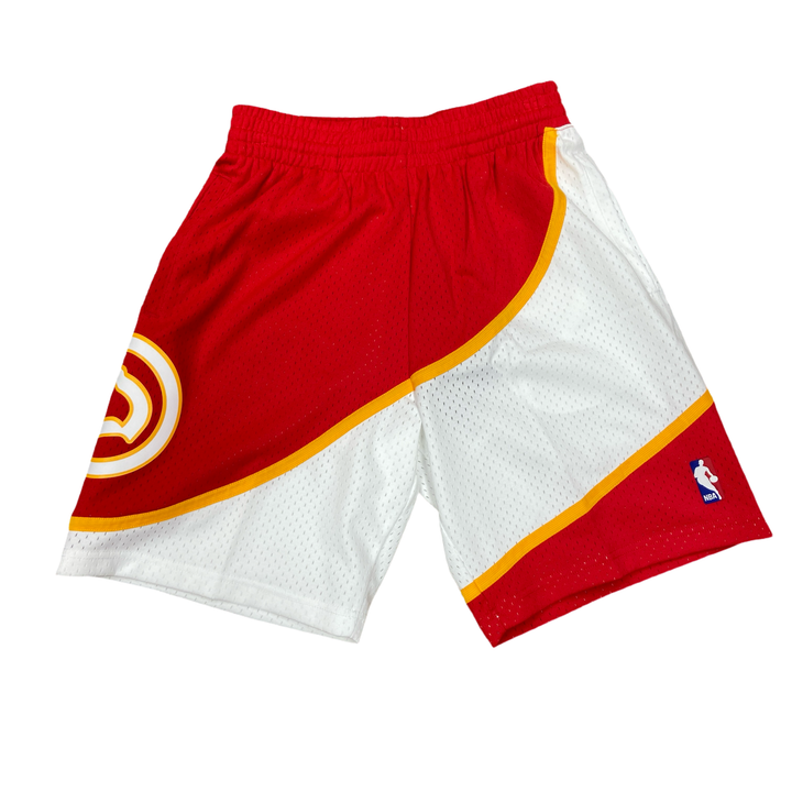 MITCHELL & NESS - NBA SWINGMAN -SHORTS HAWKS 86 -  MENS -RED YELLOW