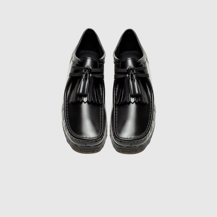 Clark’s WALLABEE BOOT LOW Men’s - BLACK HI SHINE LEATHER