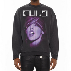 Cult of Individuality NOVELTY FLEECE CREW  SWEATSHIRT Men’s -VINTAGE CHARCOAL