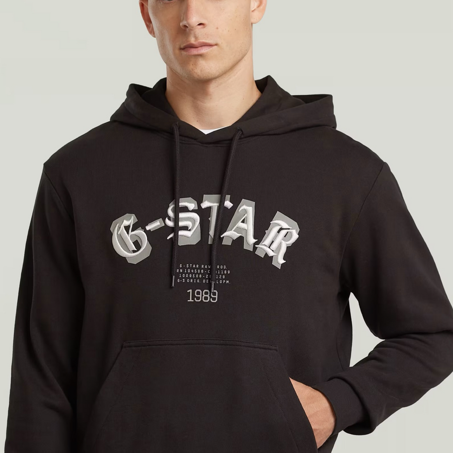 G-Star ORIGINALS  EMBRO LOGO HB HOODY SW / Men’s -DK BLACK