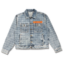 L/AB C/O OFF WHITE AOP TRUCKER DENIM JACKET MEN’S /LT INDIGO