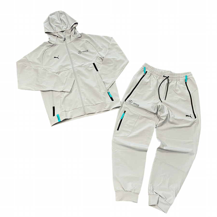 Puma MERCEDES BENZ AMG MAPF1 PUMATECH HOODIE TRACKSUIT Men s TEAM SILVER