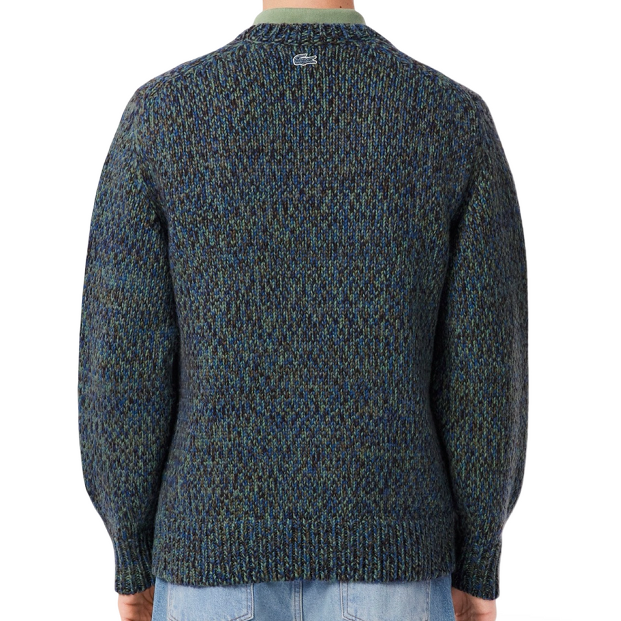 LACOSTE CLASSIC FIT KNIT INTARSIA CROCODILE SWEATER -Men’s-BLUE-8IX