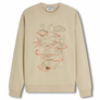 SCOTCH & SODA FRONT EMBROIDERED ARTWORK RELAXED FIT SWEATSHIRT MEN’S /PURE CASHMERE