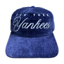 NEW ERA NEW YORK YANKEE TEAM SCRIPT PRE-CURVED CORDUROY SNAPBACK -NAVY WHITE