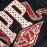 PELLE PELLE  ALL TIME CHAMPION LEATHER JACKET Men’s -NAVY/CABERNET/SILVER /WHITE