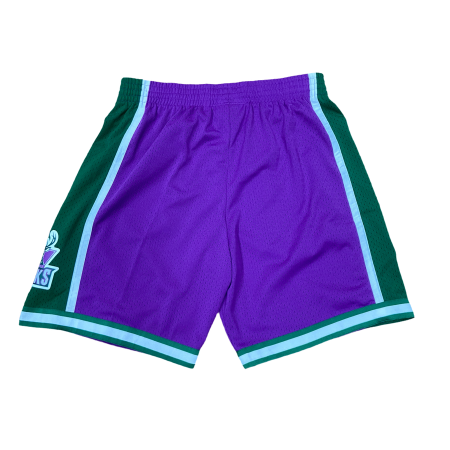 MITCHELL & NESS - NBA ALTERNATE SWINGMAN -SHORTS BUCKS  00-02 MENS -PURPLE GREEN