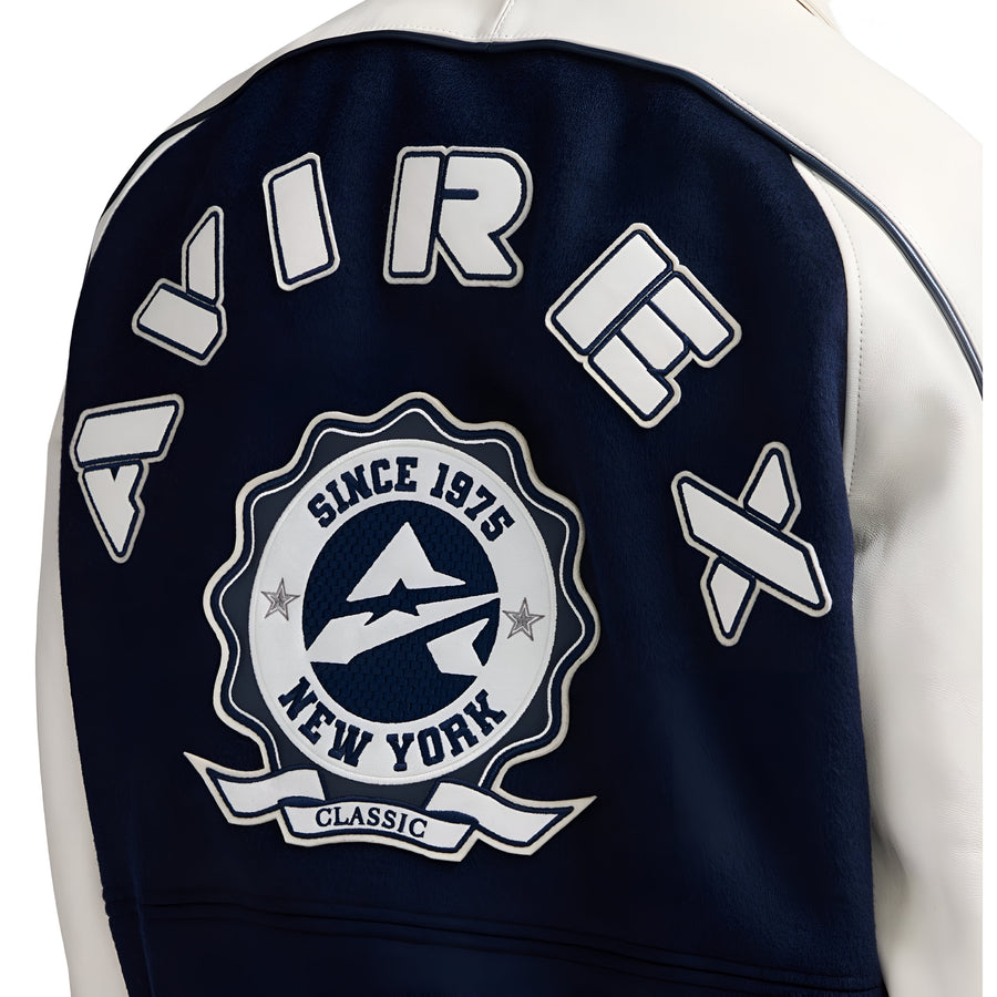 Avirex Classic Wool Leather Varsity Jacket Men’s -NAVY BLAZER/MARINE