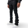 SERENED CAVIAR WAX STACKED JEANS Men’s -BLACK - Moesports