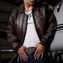 AVIREX LIMITED EDITION CROC ICON LEATHER JACKET Men’s ESPRESSO  BROWN