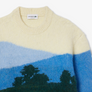 LACOSTE CLASSIC FIT LANDSCAPE ALPACA WOOL  SWEATER -Men’s-GREEN/ BLUE