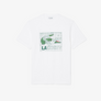 LACOSTE PRINTED COTTON CREW NECK T-SHIRT Men’s -WHITE-001