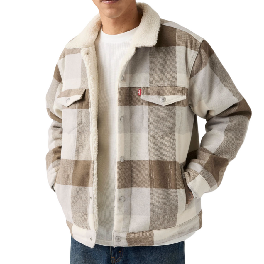 Levis Strauss & Co TRUCKER SHERPA JACKET Men’s -BEIGE