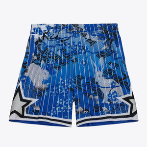 MITCHELL & NESS - NBA AH SWINGMAN GRAPHICS  -SHORTS 5.0 - MAGIC - 1994 - MENS -ROYAL BLUE WHITE