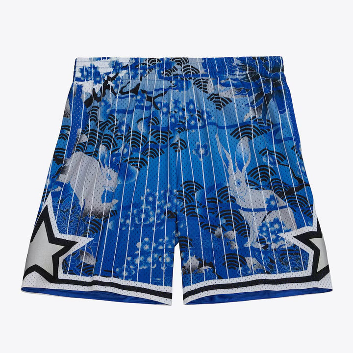 MITCHELL & NESS - NBA AH SWINGMAN GRAPHICS  -SHORTS 5.0 - MAGIC - 1994 - MENS -ROYAL BLUE WHITE