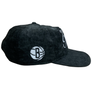 NEW ERA BROOKLYN NETS  TEAM SCRIPT PRE-CURVED CORDUROY SNAPBACK -BLACK WHITE