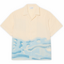 LACOSTE - RELAXED FIT STRIPED CROCODILE SHIRTS Men’s -WHITE /BEIGE /LIGHT BLUE-3IY