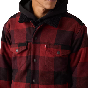 Levis Strauss & Co TRUCKER SHERPA JACKET Men's -RED BLACK – Moesports